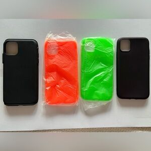 Set of 4 silicone iPhone 11 cases 
Black orange lime green dark purple